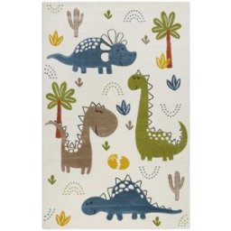 Smart Kids Alfombra infantil con diseño de dinosaurios beige y arena 120x170
