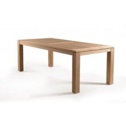 MACABANE Mesa de jardín de madera de teca 6/8 personas de 220x100 cm