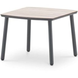 Defora Home Mesa comedor jardín antracita y hpl imitación madera 100x95