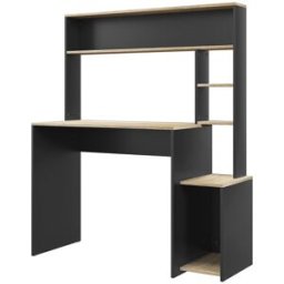 Homcom Mesa de ordenador 114x45x138 cm gris y natural