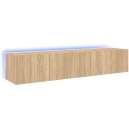 Maison Chic Muebles tv 2 uds de pared madera marrón 80x35x31 cm