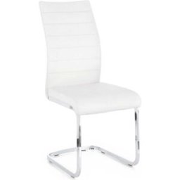 Bizzotto Juego de 2 sillas de comedor de piel sintética, blanco