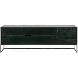 WOOOD Soporte de tv de fresno cepillado negro