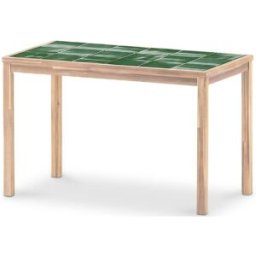 Defora Home Mesa comedor rectangular madera y cerámica 127x66x76 verde
