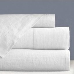 Manterol Juego sabanas lino blanco - cama 200cm