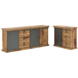 Maison Pavane Conjunto de 2 buffets de madera de mango maciza