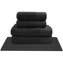 Sensei Maison Juego de toallas 5 piezas con alfombrilla negro