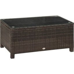 Outsunny Mesa de jardín 85x50x39 cm marrón