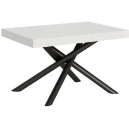 Itamoby Mesa extensible 90x120/380 cm efecto madera fresno blanco, hierro