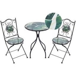 Beliani Conjunto de balcón plegable metal negro