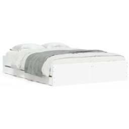 Maison Chic Cama matrimonial cama con cajones madera blanco 135x190 cm