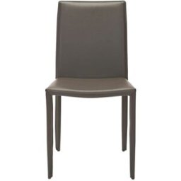 Safavieh Set de 2 sillas de comedor en cuero sintetico gris