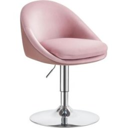 VASAGLE Silla de oficina giratoria de color rosa pastel y gris plata