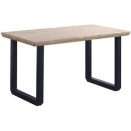 Home Heavenly Mesa de comedor extensible madera y patas metal (140-220 cm)