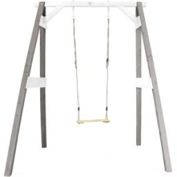 Axi Columpio individual con soporte de madera fsc, gris/blanco