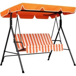 Outsunny Columpio de jardín 172x110x153 cm naranja