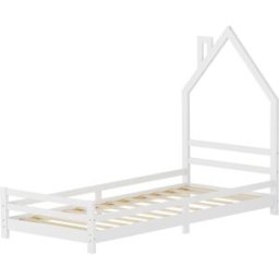 ML-Design Cama infantil 90 x 200 cm de madera blanca forma de casita tipi juego