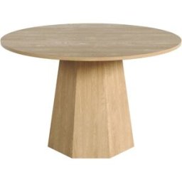 Urban Meuble Mesa de comedor redonda de estilo escandinavo con efecto roble