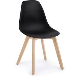 Bizzotto Juego 6 sillas haya negro