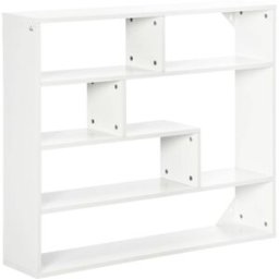 Homcom Estantería de pared 94x19.5x80 cm blanco