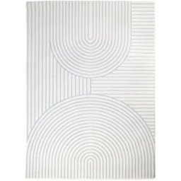 Un amour de tapis Alfombra de salón con motivos contemporáneos, blanco y gris 160x225