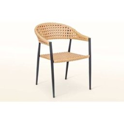 LDK GARDEN Sillón de jardín niva negro