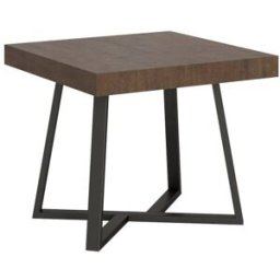 Ityhome Mesa extensible 90x90/194 cm efecto madera, nogal