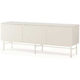 Koketto Home Mueble TV de 150 cm color blanco diseño acanalado