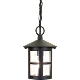 ELSTEAD LIGHTING Lámpara de techo exterior en negro con diseño clásico de farol