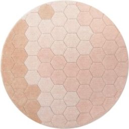 Lorena Canals Alfombra lavable nido de abeja en algodón rosa ø 140 cm