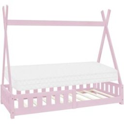 ML-Design Cama infantil tipi 80x160cm color rosa con colchón de espuma fría