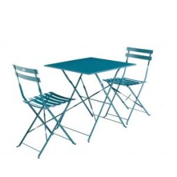 sweeek Mueble de jardín color verde pato, plegable bistro, mesa