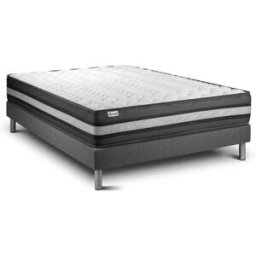 Vitalit Somier gris + colchón con espuma viscoelástica 180 x 200