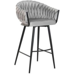 NIYLO Taburete de acero gris 58x53x101 cm