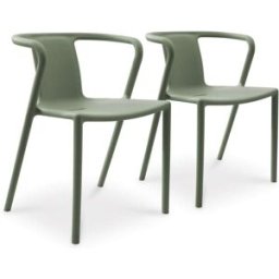 dcb garden Conjunto de 2 sillones de jardín apilables polipropileno
