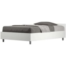 Ityhome Cama con somier 120x190 efecto madera fresno blanco