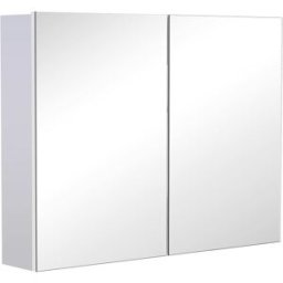 Homcom Armario con espejo 80x15x60 cm blanco