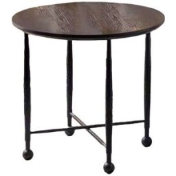 Mathi Design Mesa redonda s de madera negra d50