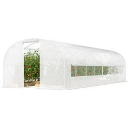 Maison Chic Invernadero de jardín de acero pe blanco 798x295x198 cm