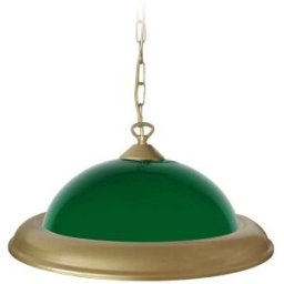 Tosel Suspensión metal oro pantalla vidrio verde