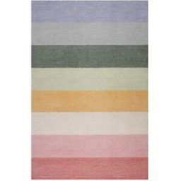 Smart Kids Alfombra infantil de pelo corto con rayas multicolores 110x170