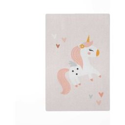 Decochic Alfombra de juego infantil unicornio 2 rosa 85x130cm