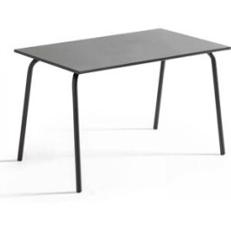 Oviala Mesa de jardín de acero de 120 x 70 cm gris