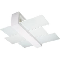 Sollux Lighting Lámpara de techo blanco madera, vidrio alt. 12 cm