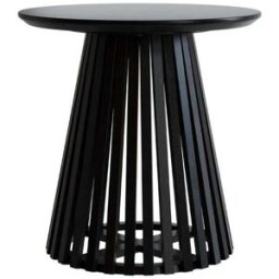 Maison Pavane Mesa auxiliar redonda negra de madera de acacia d50 cm