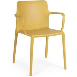 Bizzotto Juego 4 sillas acero amarillo