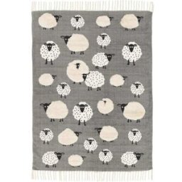 AFK Alfombra infantil de algodón gris 75 x 150 cm