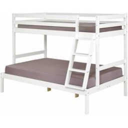 ID Kids Litera infantil con 2 colchones madera maciza blanco 140x190 cm
