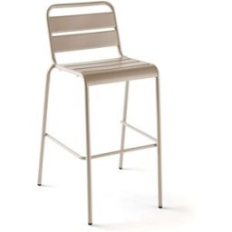 Oviala Silla alta de jardín de metal topo