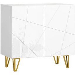 Homcom Aparador para salón 80x40x75 cm blanco brillante